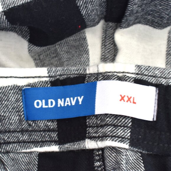 Men's Old Navy Straight Flannel Pajama Sleep Pants XXLARGE Black Buffalo Plaid - Picture 9 of 10